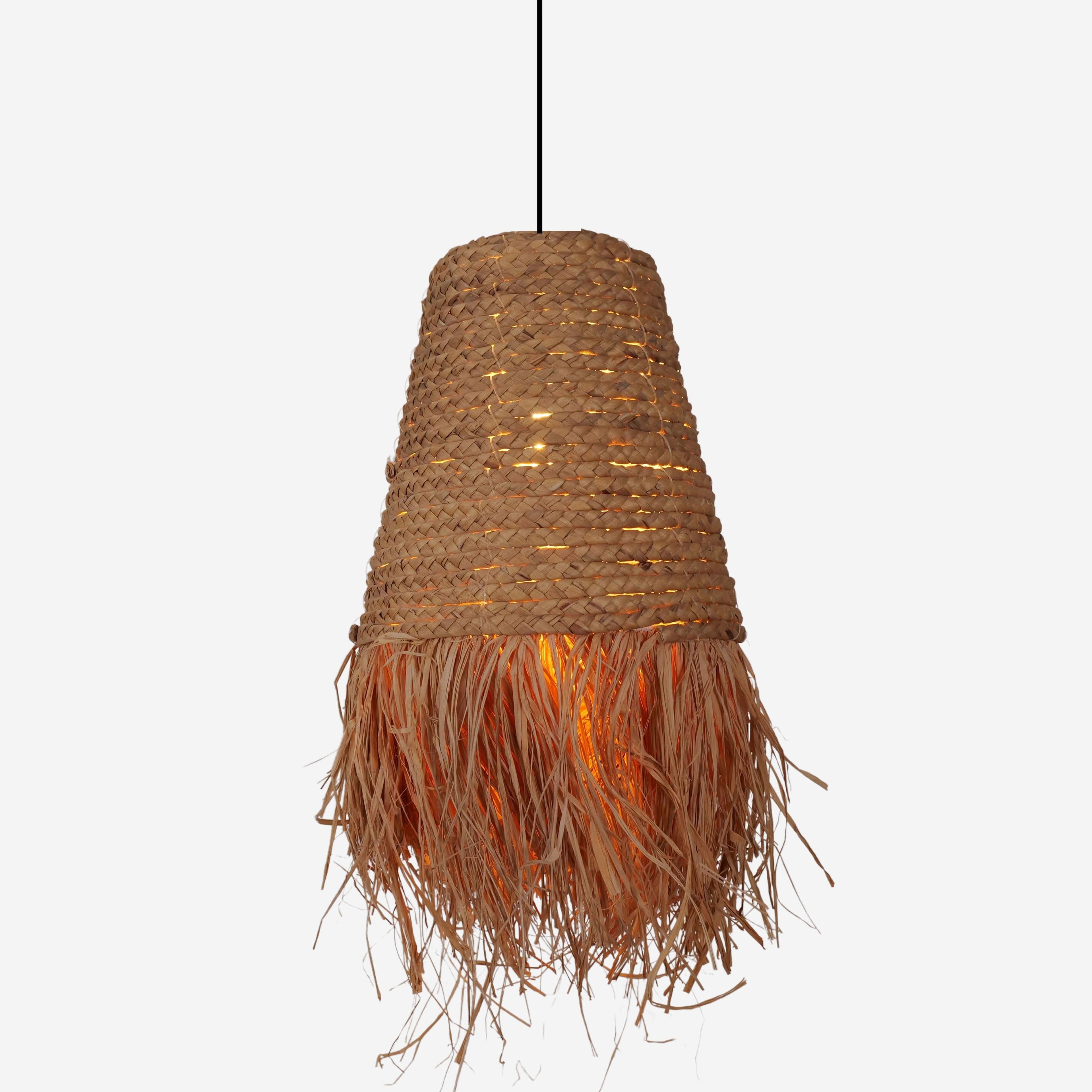 Lightsin Zen Wabi-Sabi Woven Pendant Light with Natural Grass Texture