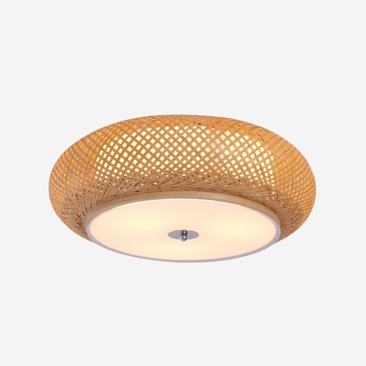 Lightsin Lutta-Handwoven Bamboo Ceiling Light – Zen-Style LED Fixture for Living Room, Bedroom & Dining Room