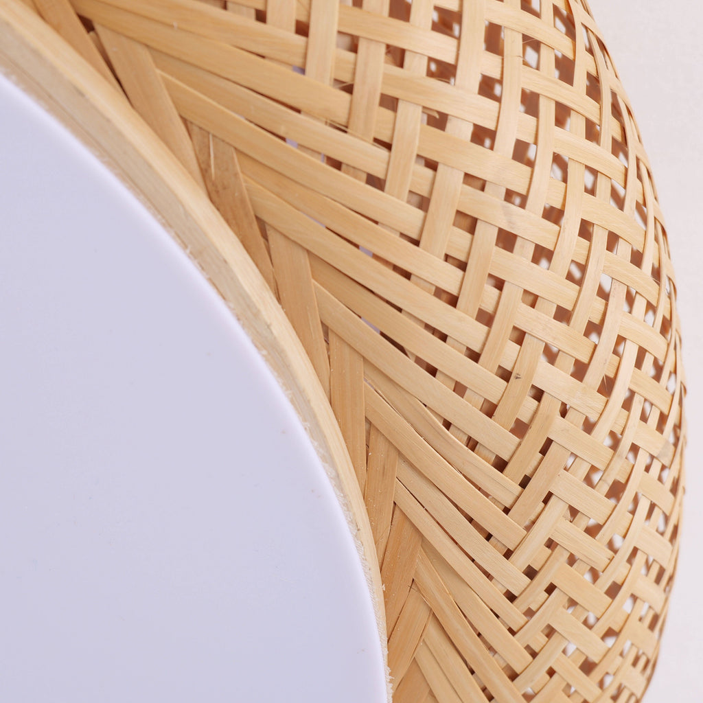 Lightsin Lutta-Handwoven Bamboo Ceiling Light – Zen-Style LED Fixture for Living Room, Bedroom & Dining Room