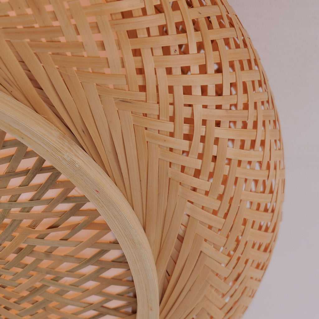 Lightsin Lutta-Handwoven Bamboo Ceiling Light – Zen-Style LED Fixture for Living Room, Bedroom & Dining Room
