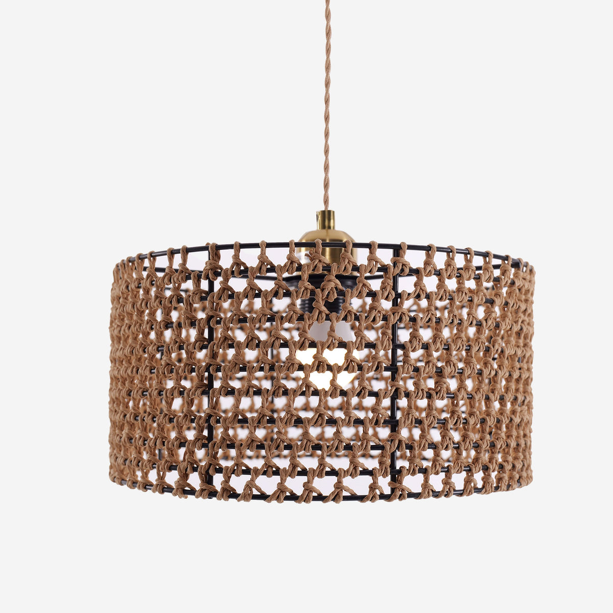 Lightsin Boho Paper Rope Iron Pendant Light  for Cozy Interiors