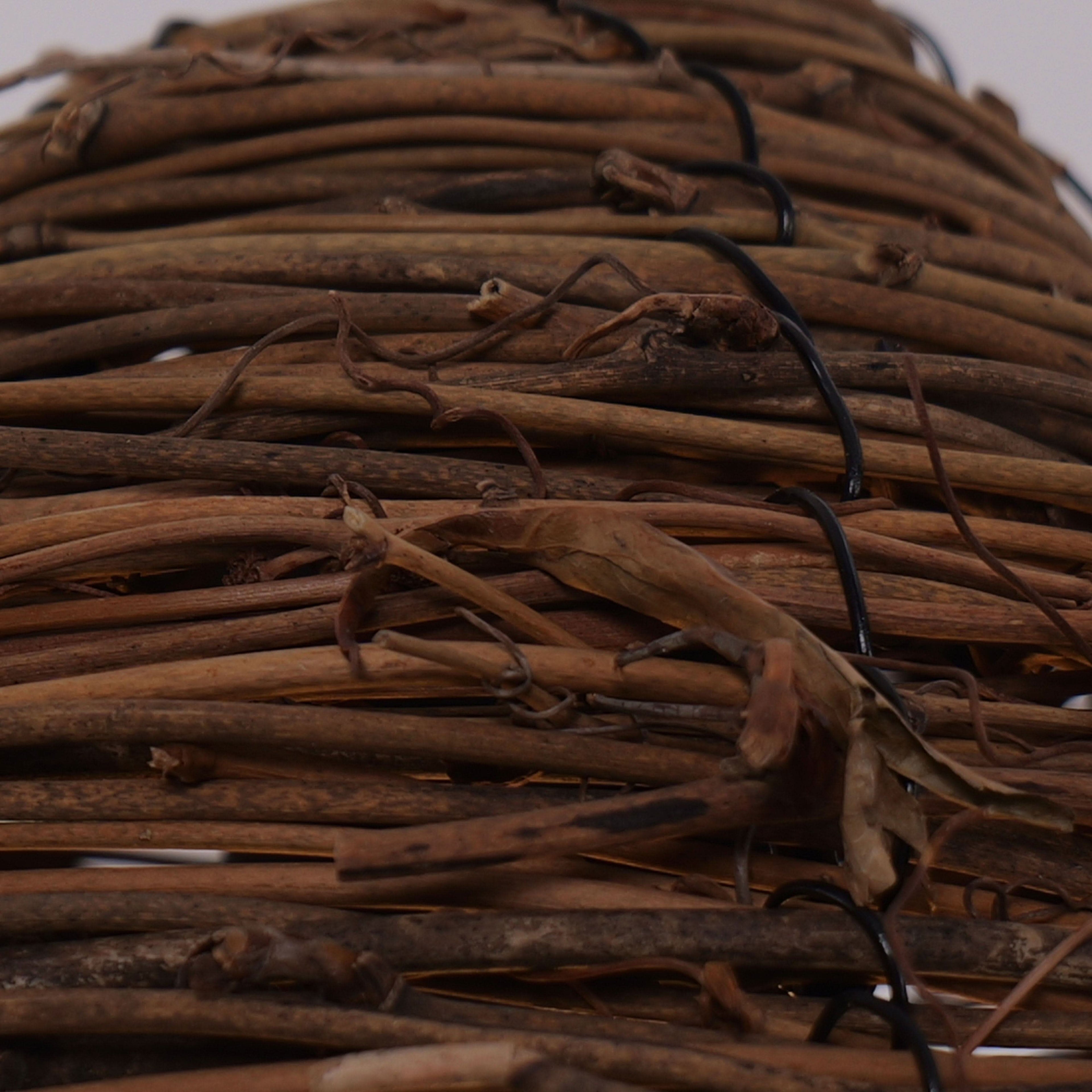 Lightsin Handcrafted Rustic Woven Rattan and Iron Pendant Light