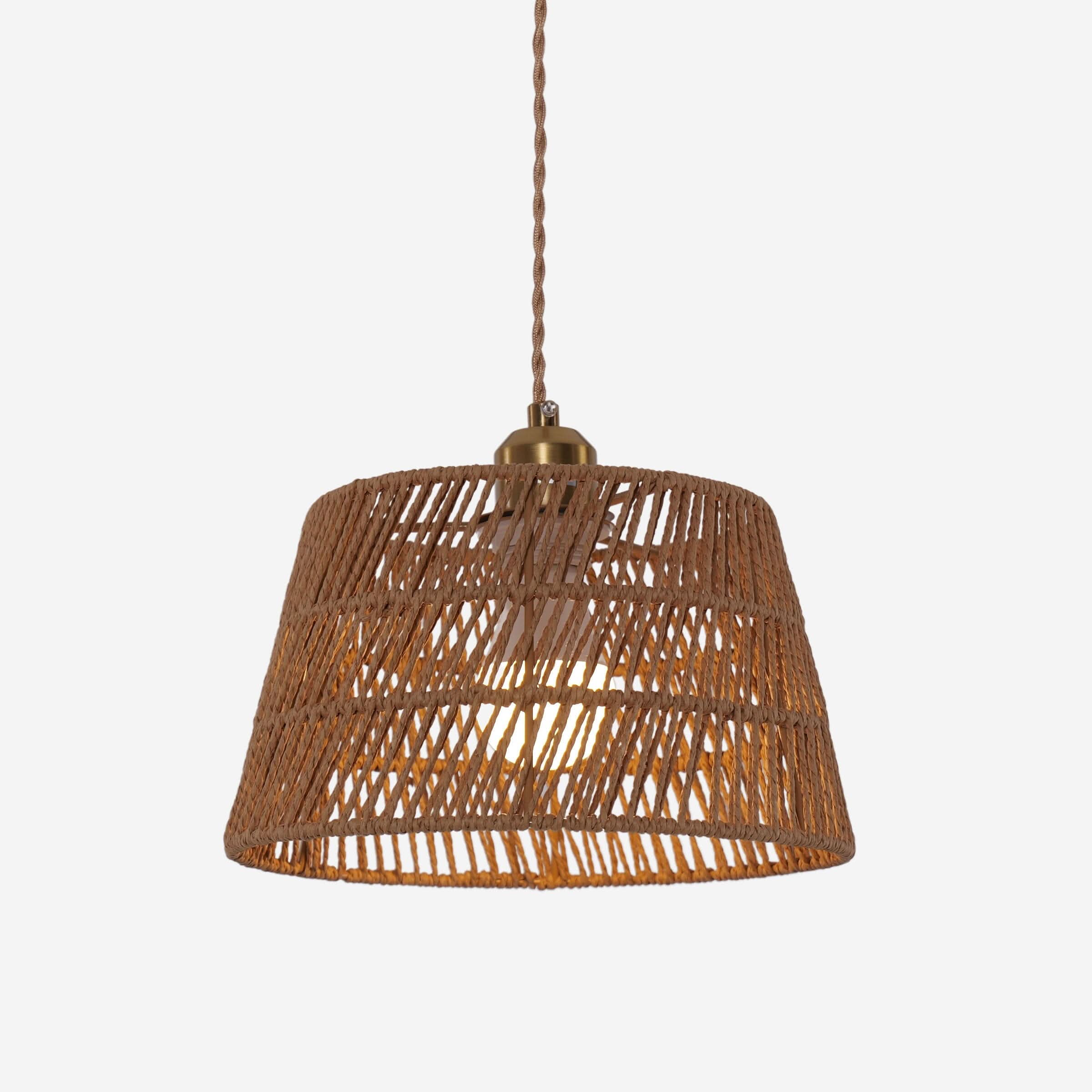 Lightsin Handcrafted Warm Rustic Paper Rope Pendant Light