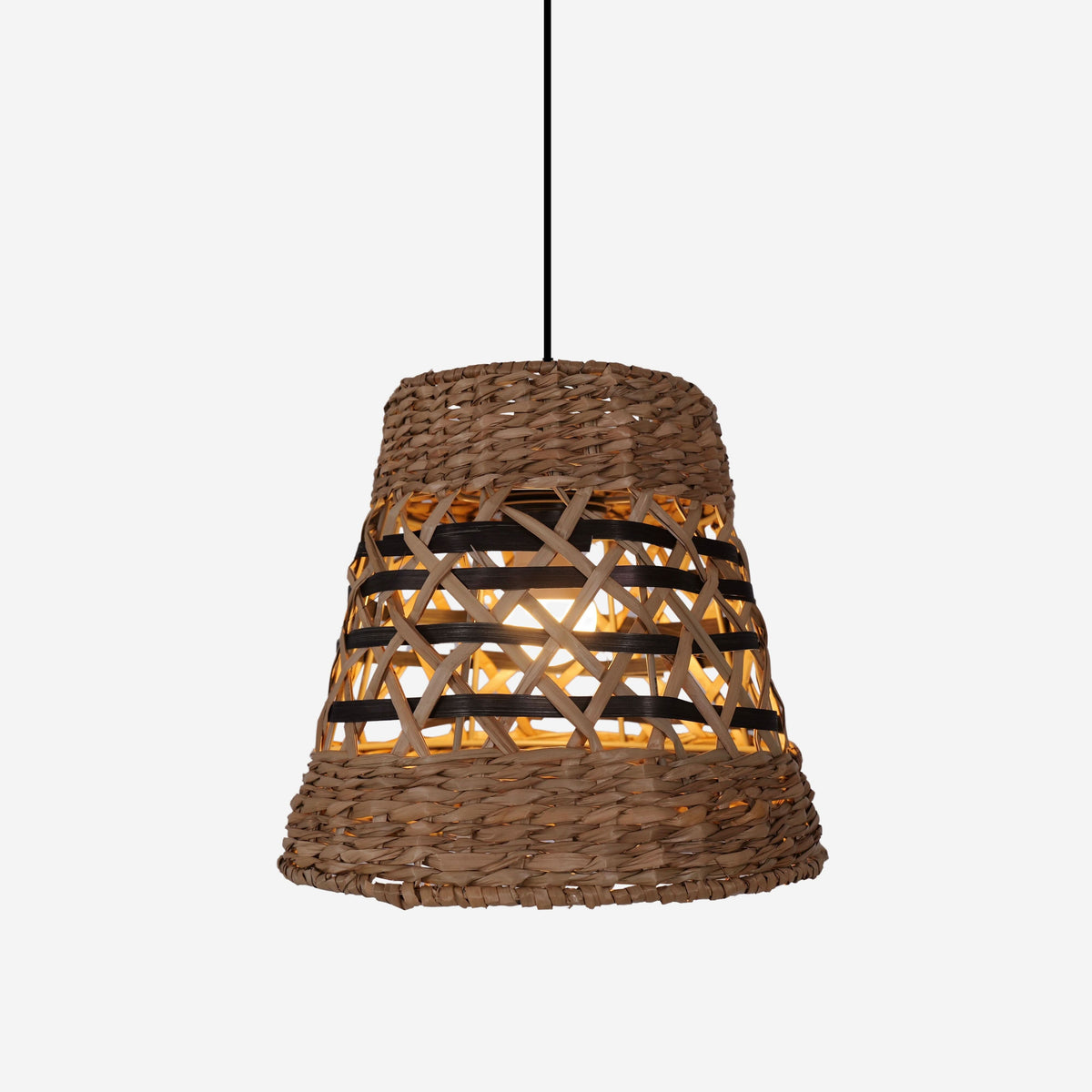 Lightsin Handwoven Paper Rope Pendant Light  Bohemian Rustic Charm