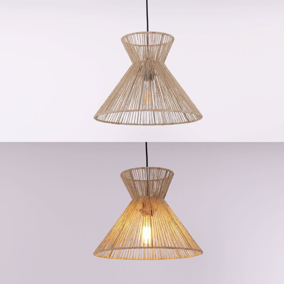 Lightsin Handwoven Paper Rope Pendant Light – Eco-Friendly Ceiling Fixture for Kitchen, Living Room & Bathroom