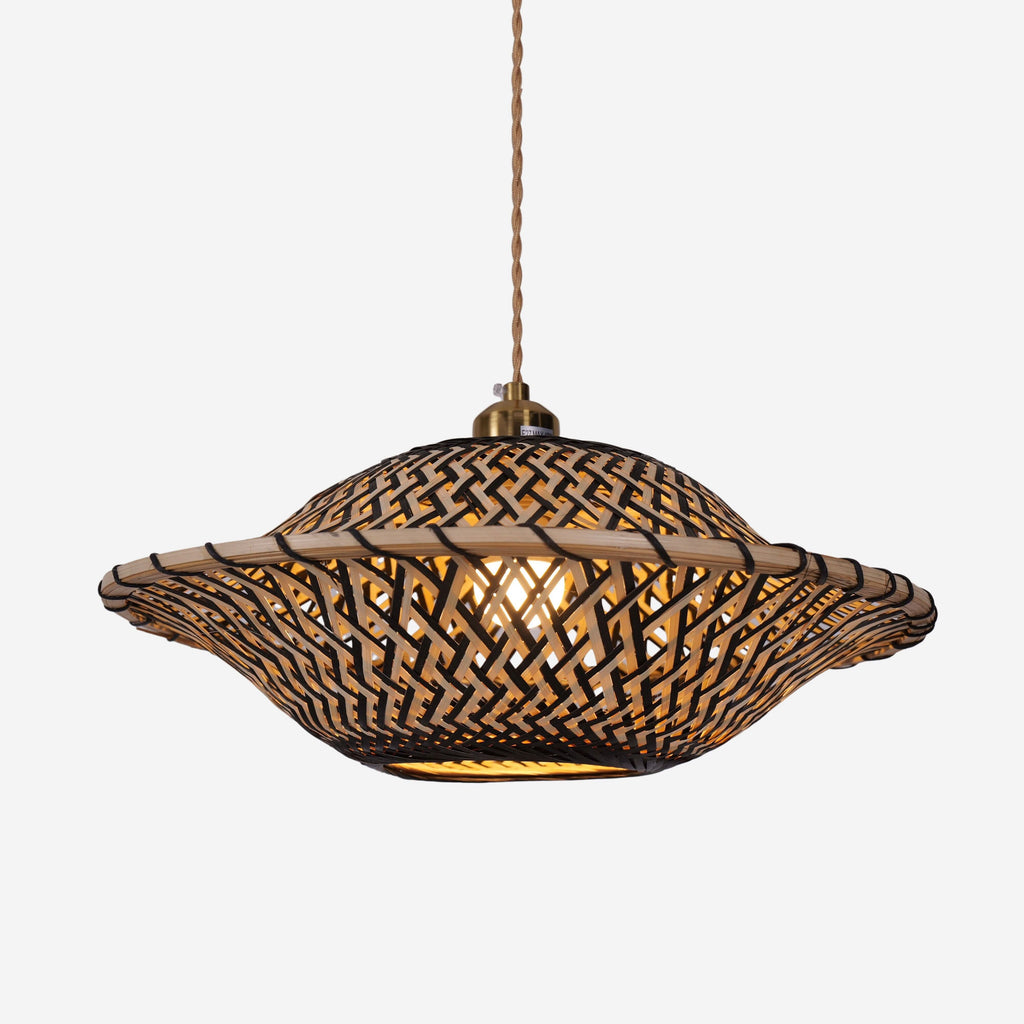 Lightsin Elegant Black & Natural Design Bamboo Pendant Light