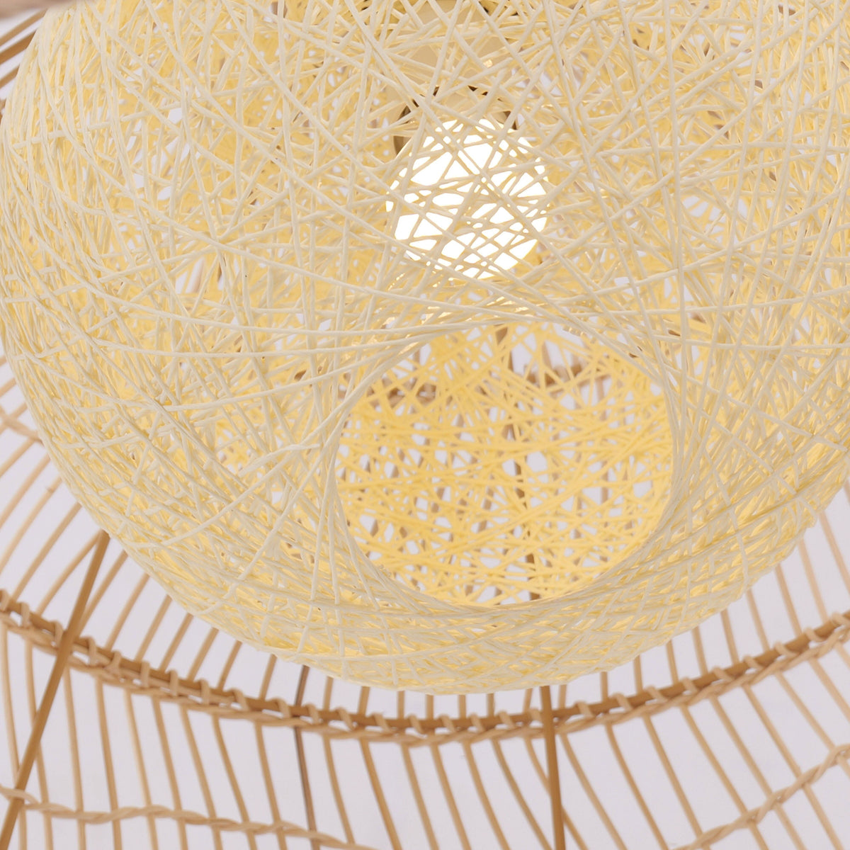 Lightsin Rattan Art Pendant Light Hanging Decor Rustic Style(Version A)