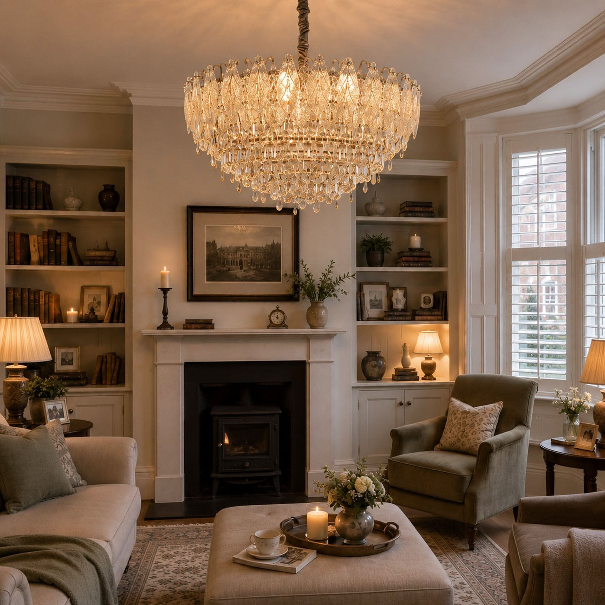 Lightsin Large Pendant Lighting Art Deco Chandelier for Living Room