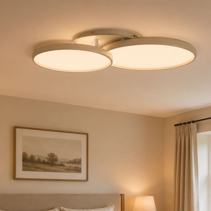 Lightsin Full Spectrum Dimmable Ivory White Aluminum Round LED Ceiling Light