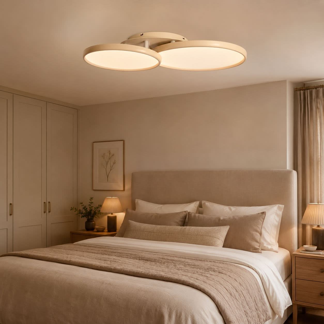 Lightsin Full Spectrum Dimmable Ivory White Aluminum Round LED Ceiling Light