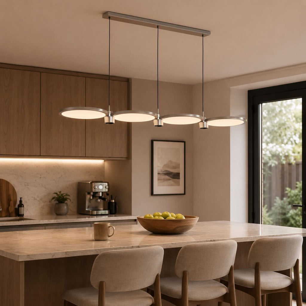 Lightsin Sleek Silver Linear Pendant Light with Acrylic Shades