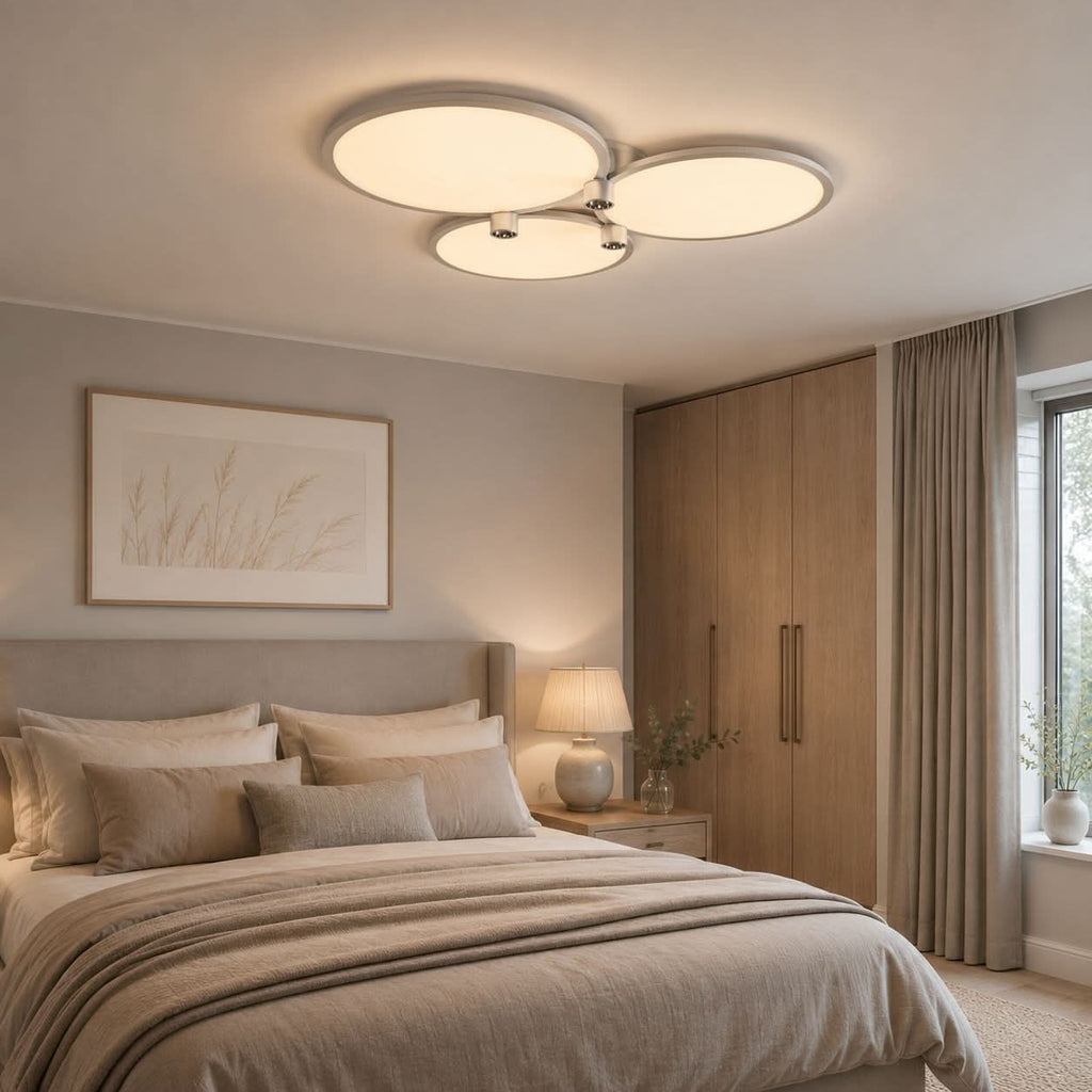 Lightsin Modern Three-Disk Silver/Gold Full Spectrum Ceiling Light