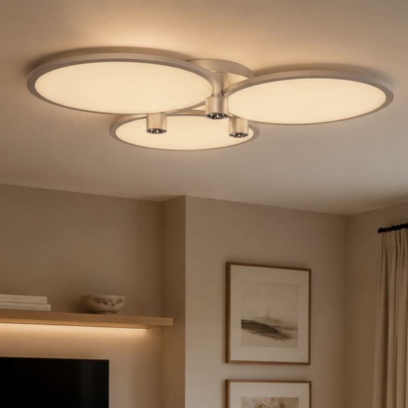 Lightsin Modern Three-Disk Silver/Gold Full Spectrum Ceiling Light