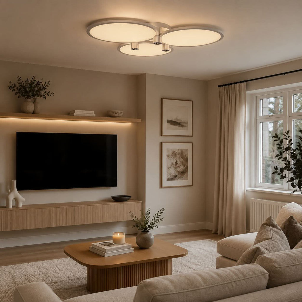 Lightsin Modern Three-Disk Silver/Gold Full Spectrum Ceiling Light