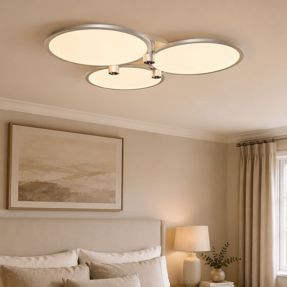 Lightsin Modern Three-Disk Silver/Gold Full Spectrum Ceiling Light