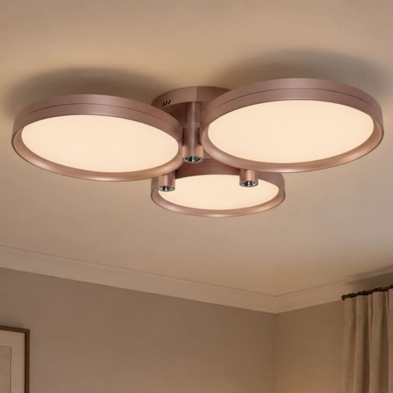 Lightsin Modern Three-Disk Silver/Gold Full Spectrum Ceiling Light