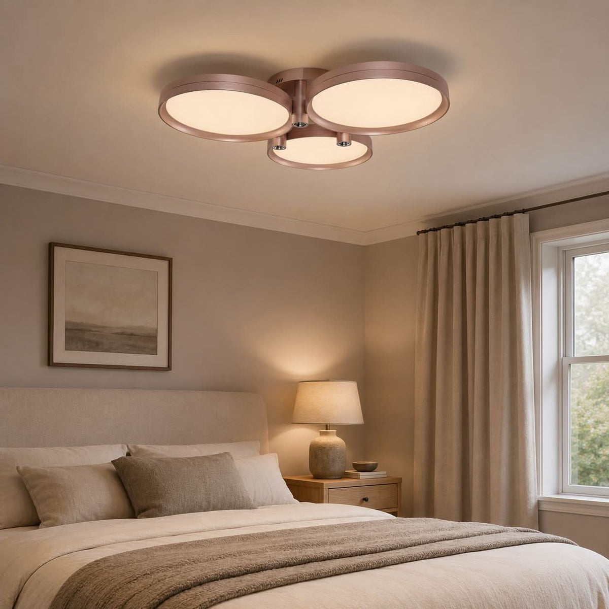 Lightsin Modern Three-Disk Silver/Gold Full Spectrum Ceiling Light