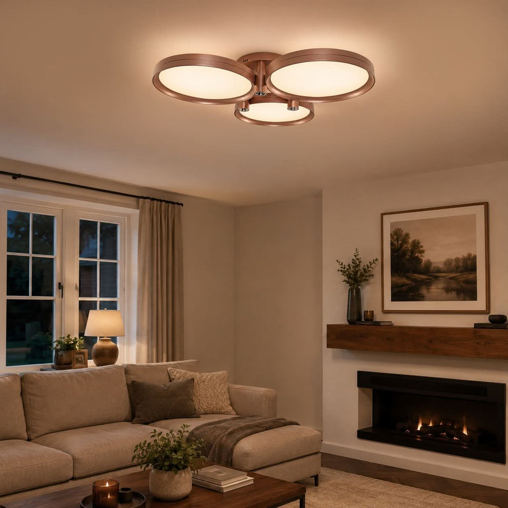 Lightsin Modern Three-Disk Silver/Gold Full Spectrum Ceiling Light