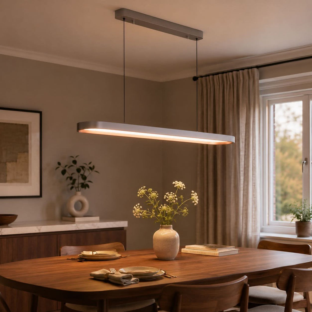 Lightsin Contemporary Gray-Brown Elliptical Dimmable Pendant Light