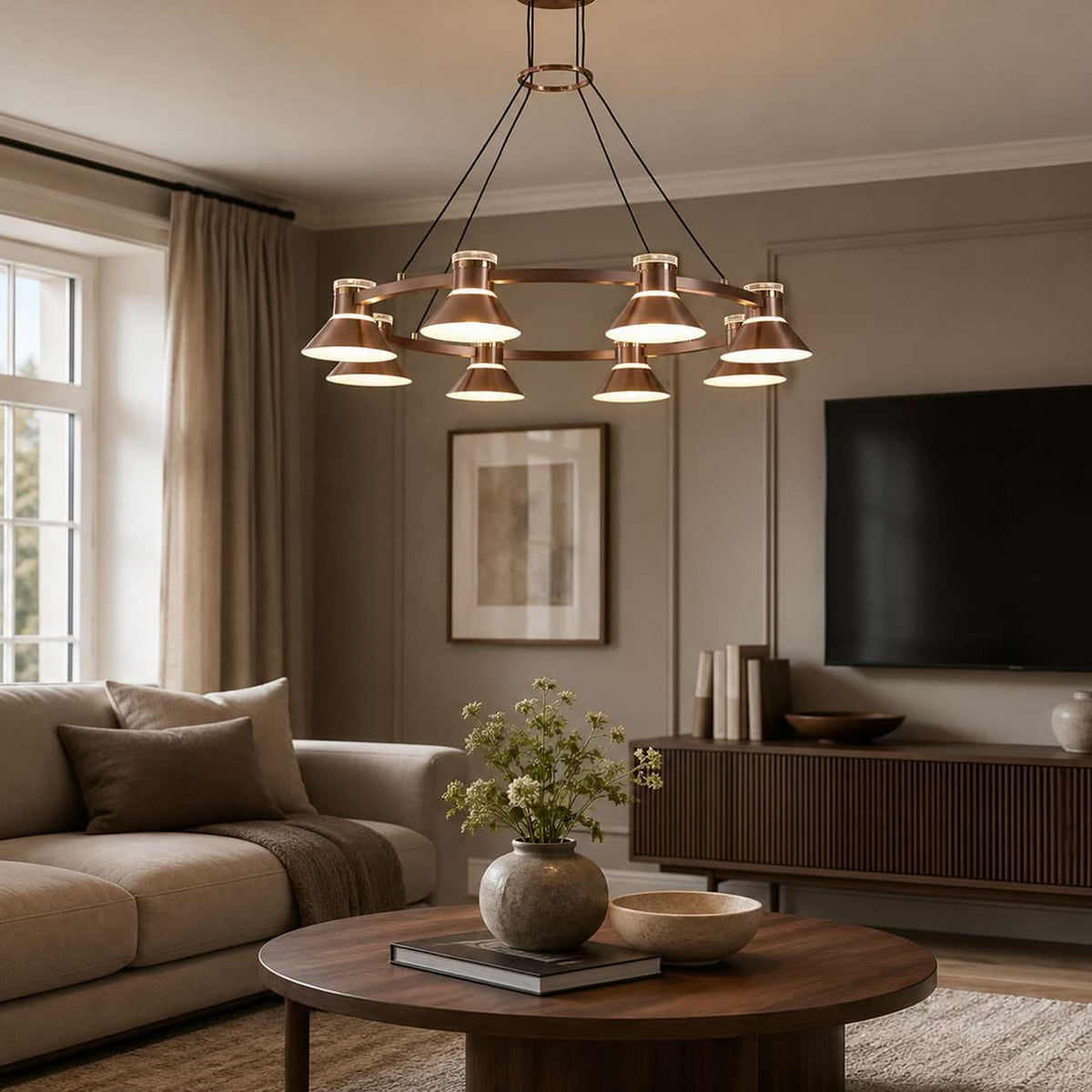 Lightsin Modern Aluminum LED Pendant Light with 3-Colour Changing