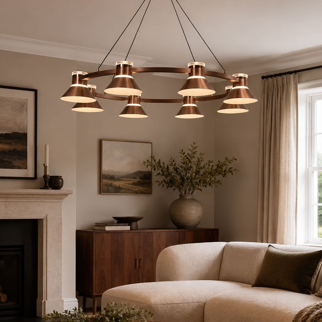 Lightsin Modern Aluminum LED Pendant Light with 3-Colour Changing