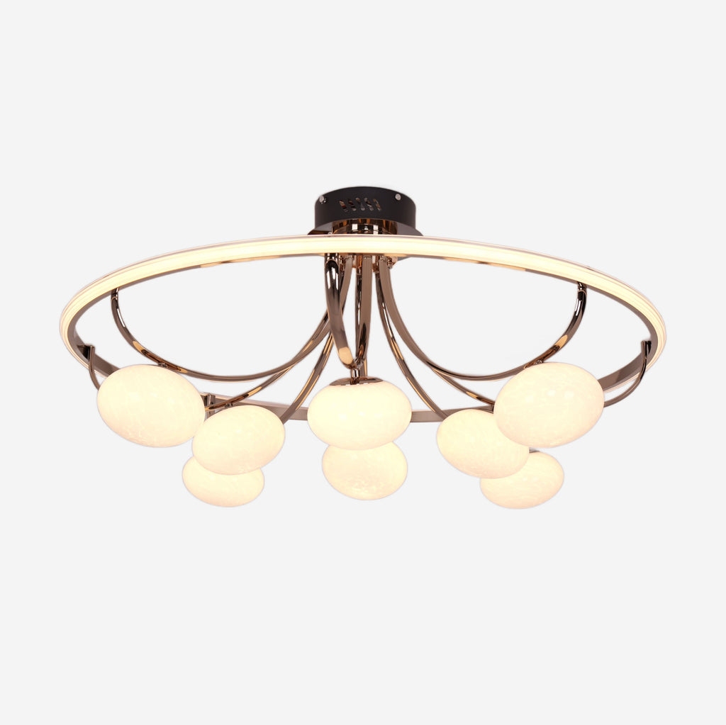 Lightsin Contemporary Iron Aluminum LED Ceiling Light with Marble Glass
