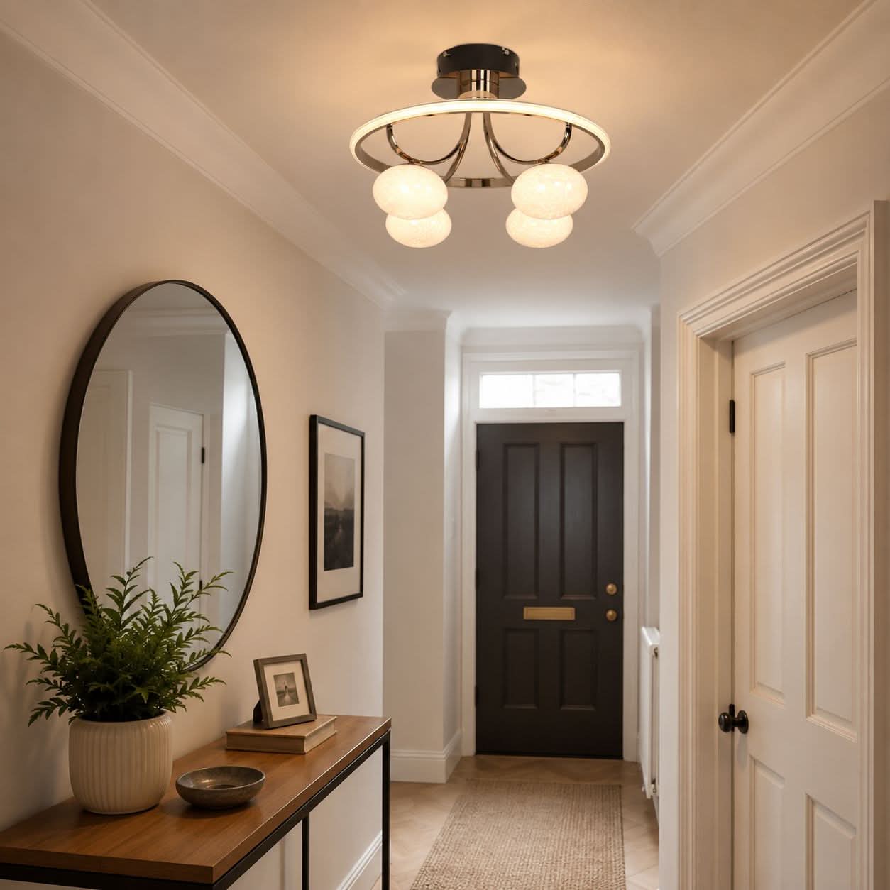 Lightsin Elegant Circular Ceiling Light with Four Orbs