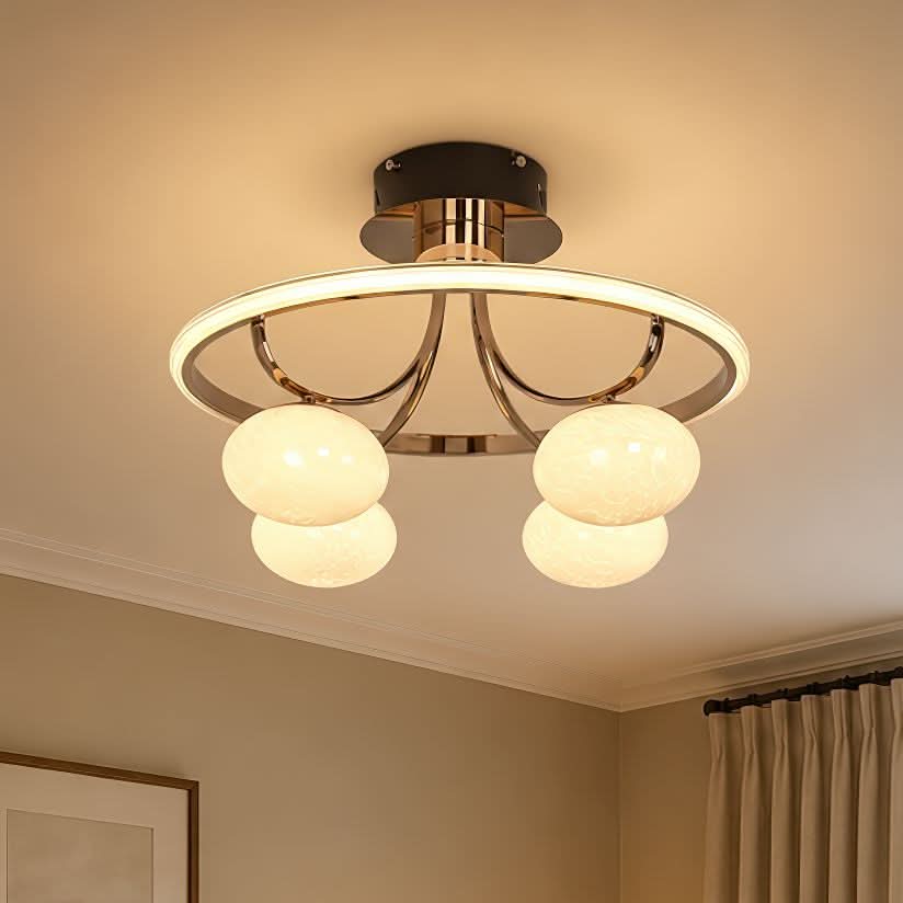Lightsin Elegant Circular Ceiling Light with Four Orbs