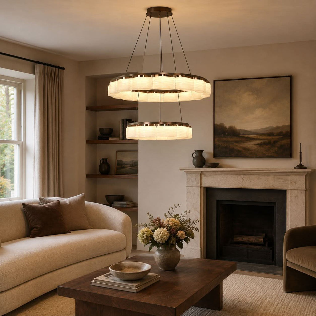 Lightsin Elegant LED Pendant Light with Onyx Glass Shade