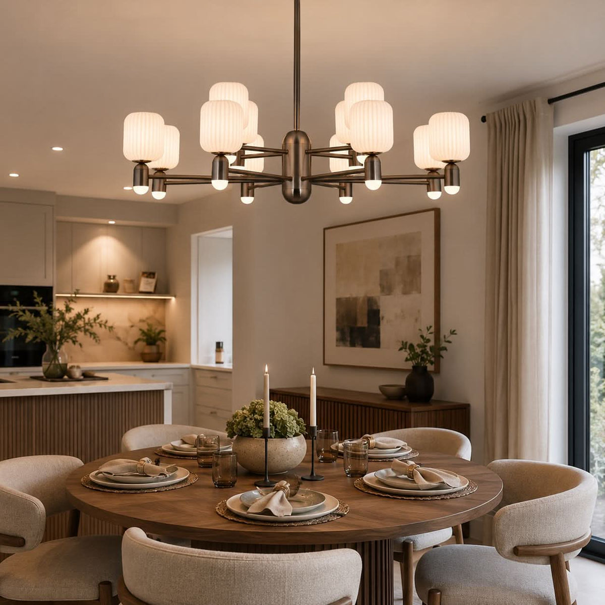 Lightsin Modern Minimalist Luxury Bronze Chandelier with Acrylic Shades