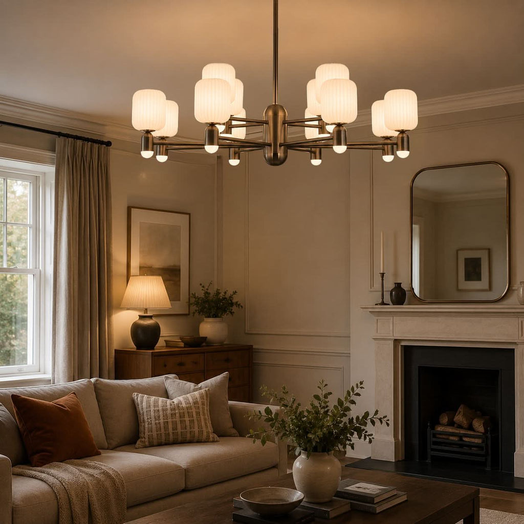 Lightsin Modern Minimalist Luxury Bronze Chandelier with Acrylic Shades