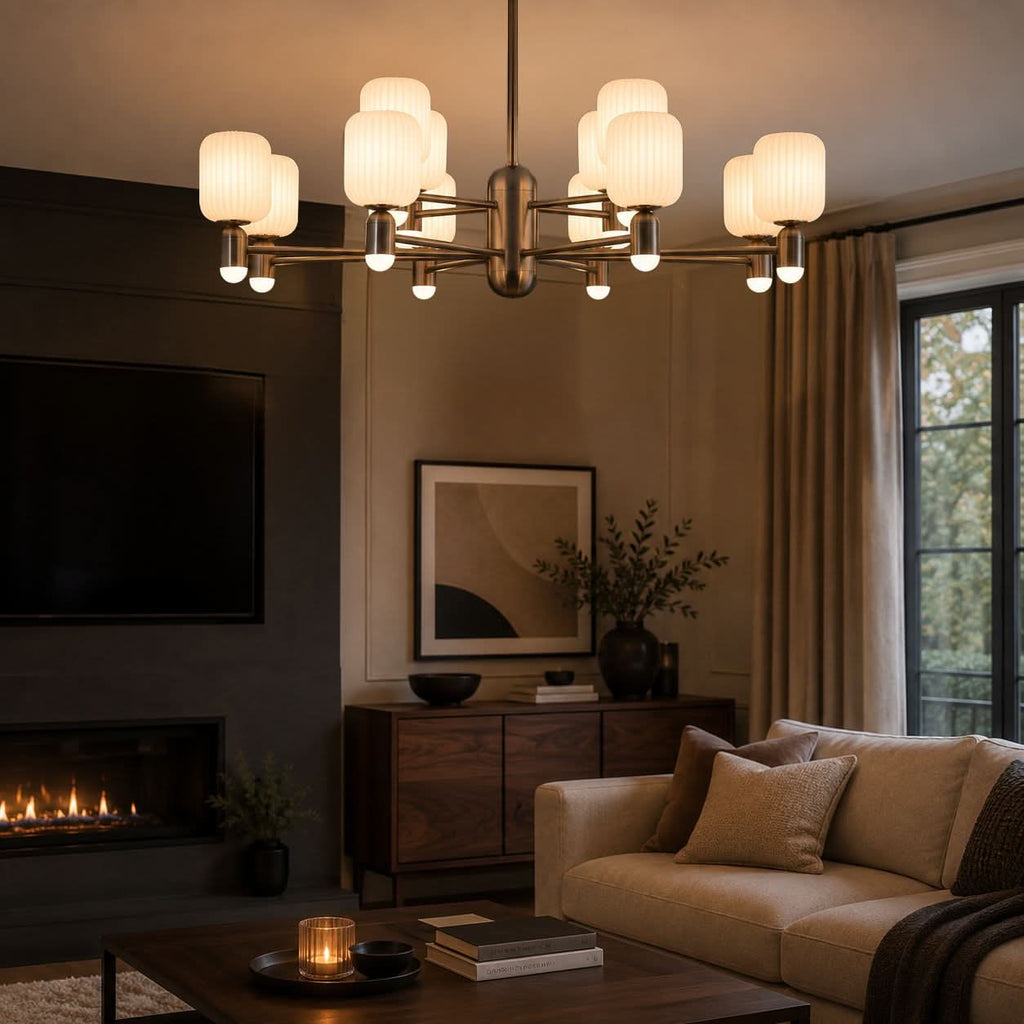 Lightsin Modern Minimalist Luxury Bronze Chandelier with Acrylic Shades
