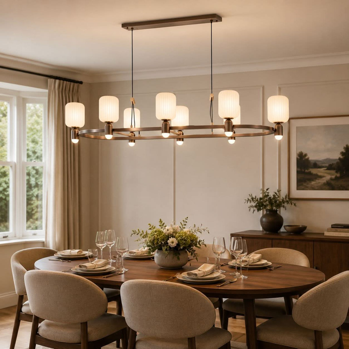 Lightsin Modern Minimalist Luxury Bronze Chandelier with Acrylic Shades