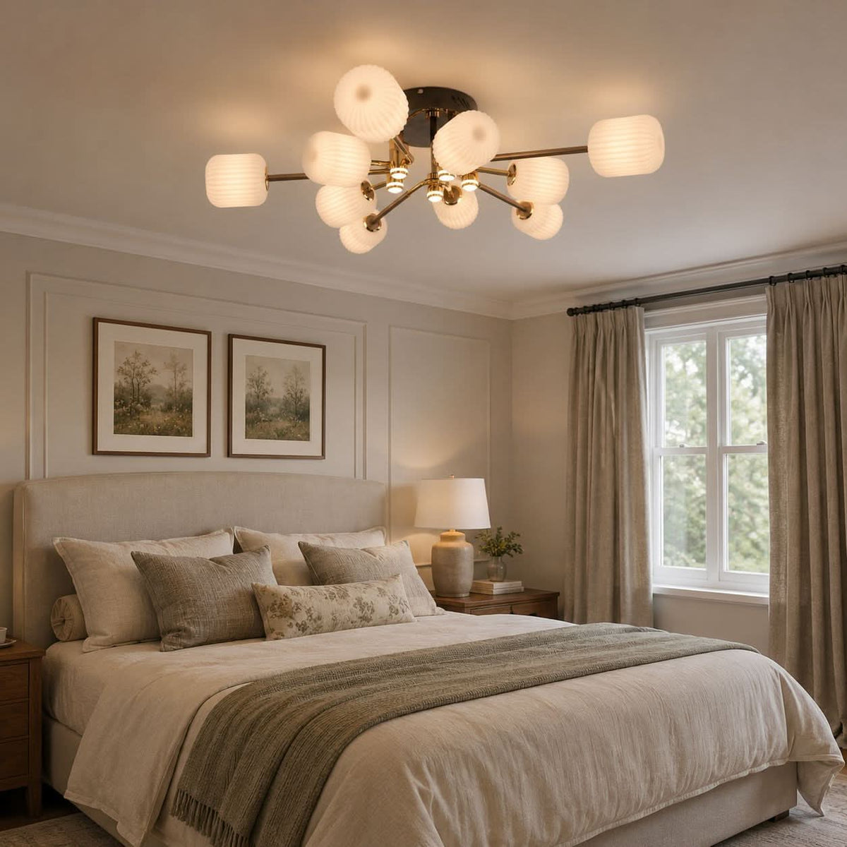 Lightsin Modern LED Tri-Color Changing Iron and Acrylic Ceiling Light