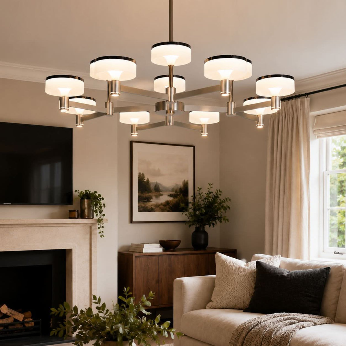 Lightsin Aluminum Acrylic Chandelier with Three-Color Changing