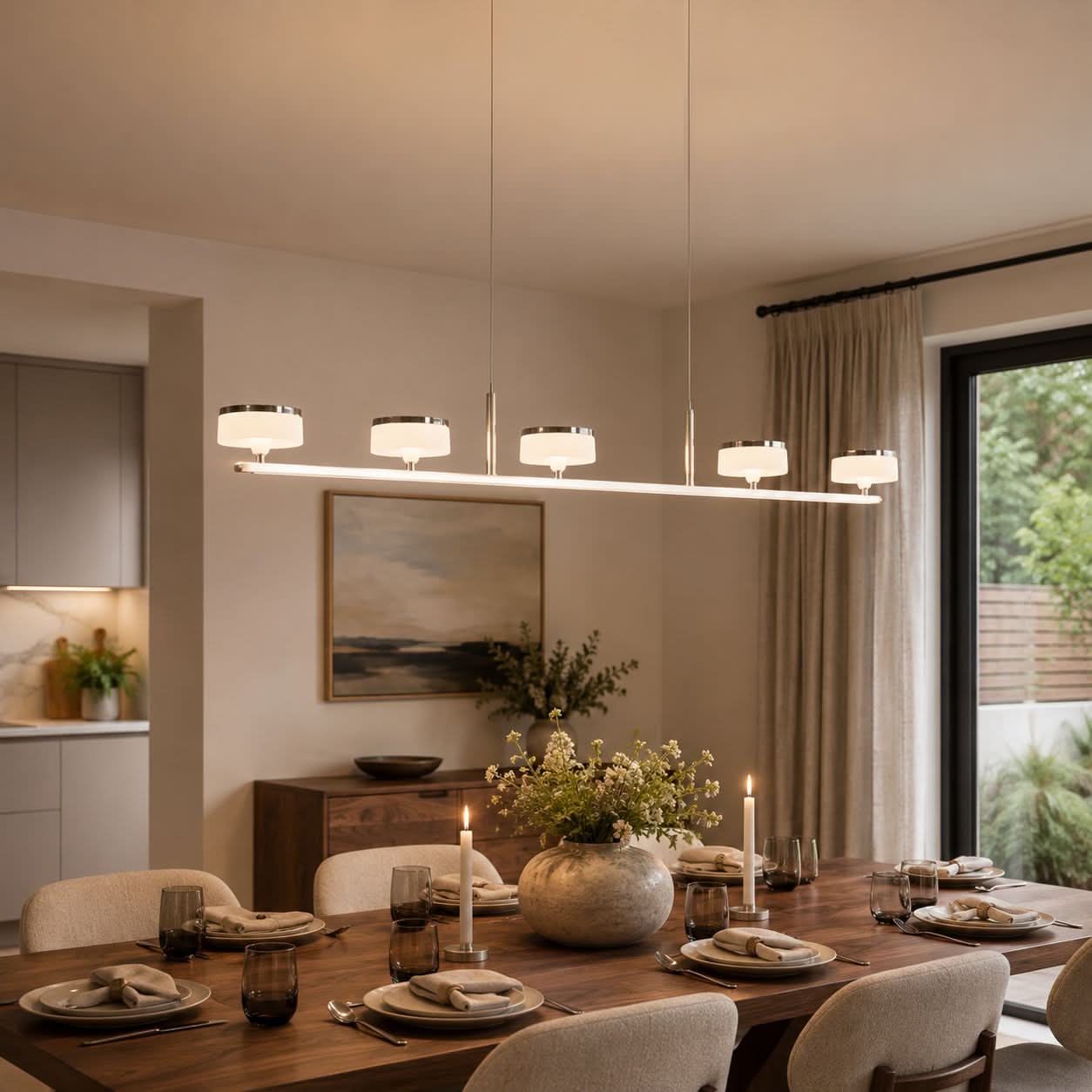 Lightsin Aluminum Acrylic Chandelier with Three-Color Changing