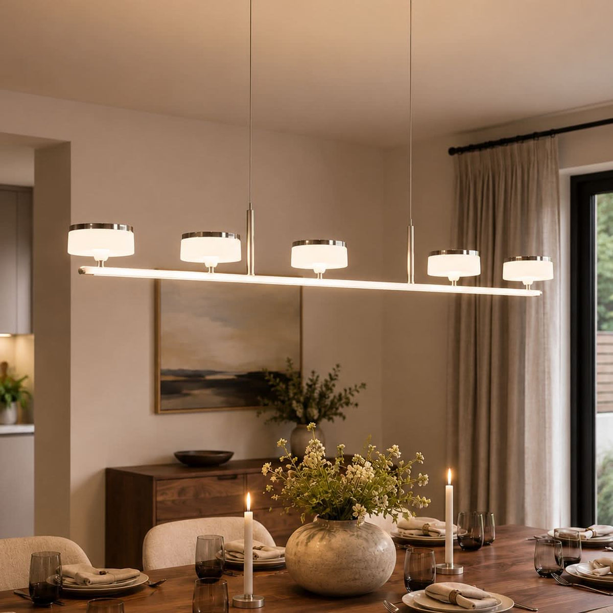 Lightsin Aluminum Acrylic Chandelier with Three-Color Changing