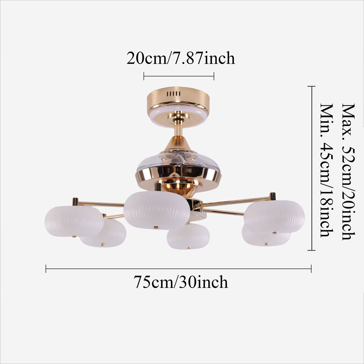 Lightsin Ceiling Fan Light with 6-Speed Control in Copper and Acrylic