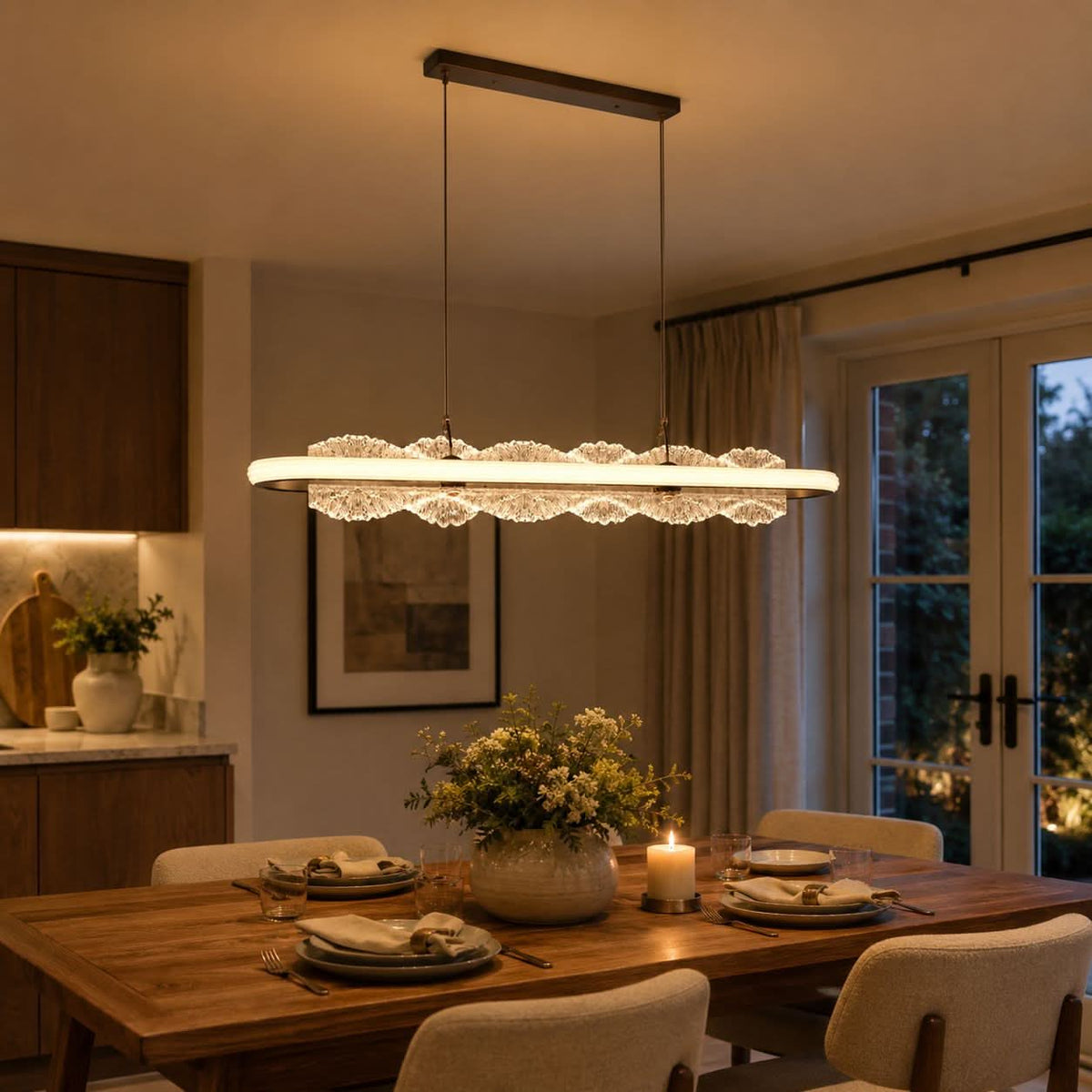 Lightsin Modern Aluminum and Acrylic Pendant Light for Dining Room Ceiling