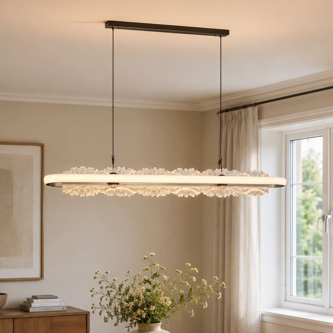 Lightsin Modern Aluminum and Acrylic Pendant Light for Dining Room Ceiling