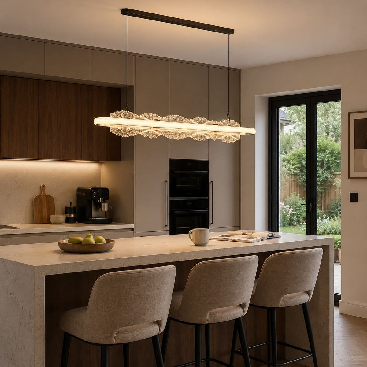 Lightsin Modern Aluminum and Acrylic Pendant Light for Dining Room Ceiling