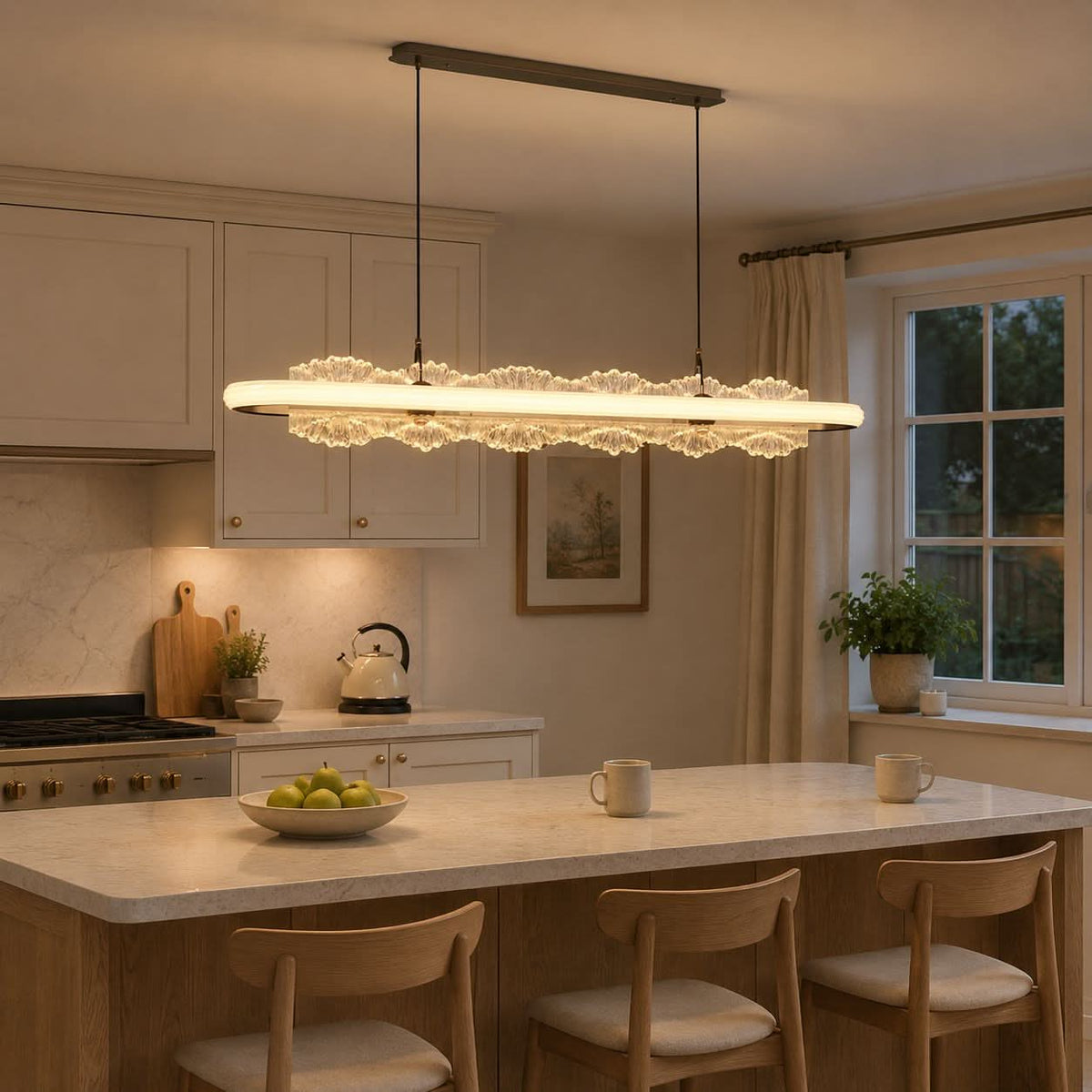 Lightsin Modern Aluminum and Acrylic Pendant Light for Dining Room Ceiling