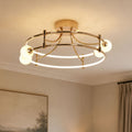 Lightsin Modern Gold LED Ceiling Light with Glass Globes and Colour Changing