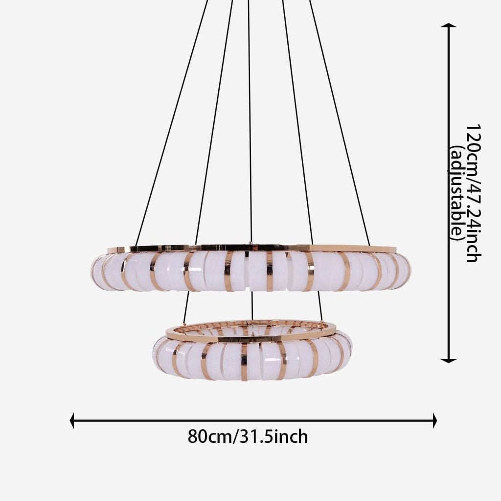 Lightsin Dual-Ring Modern LED Pendant Light with Adjustable Suspension