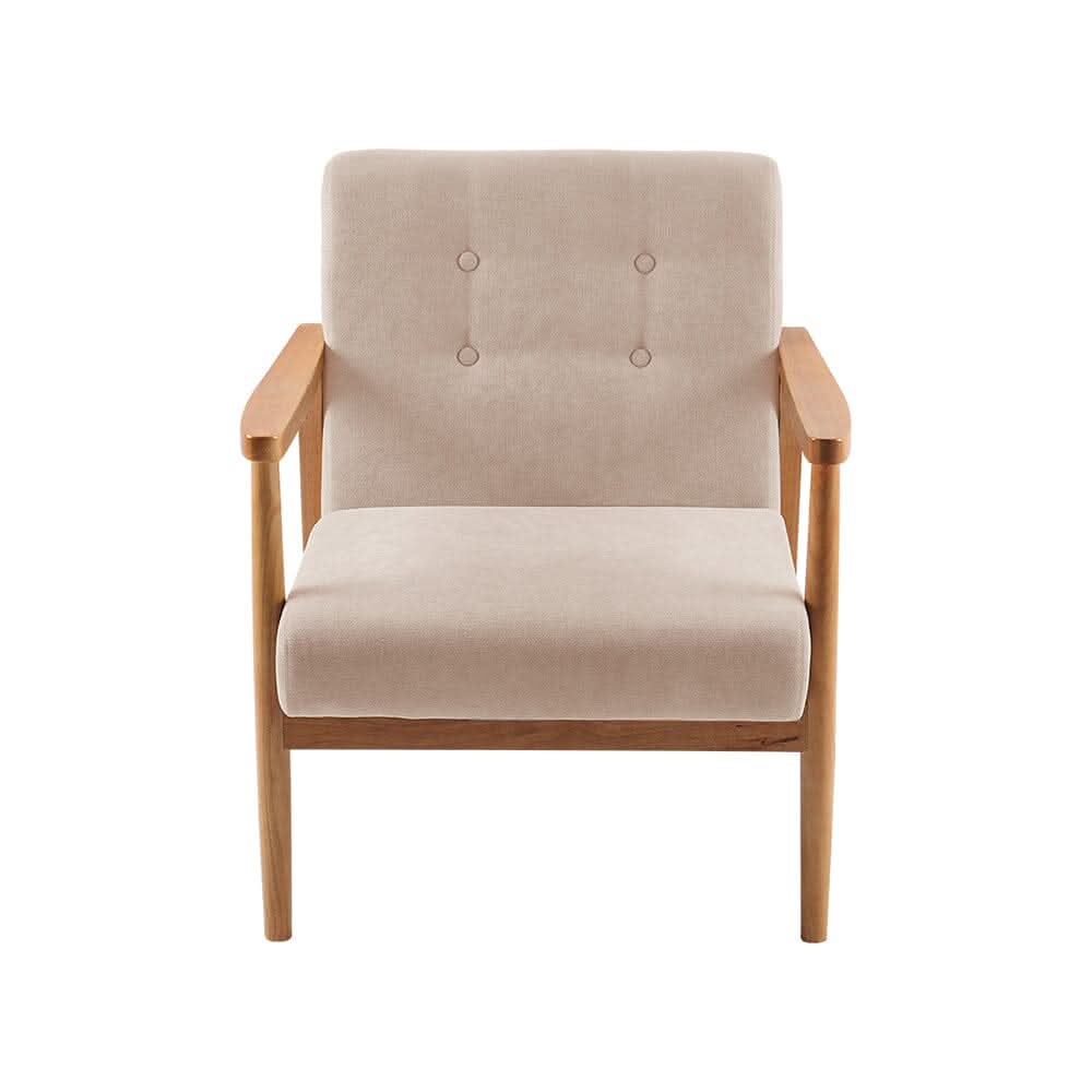 Modern Wood Frame Upholstered Armchair