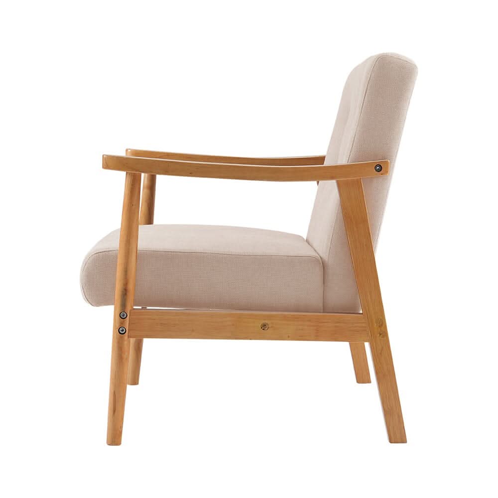 Modern Wood Frame Upholstered Armchair