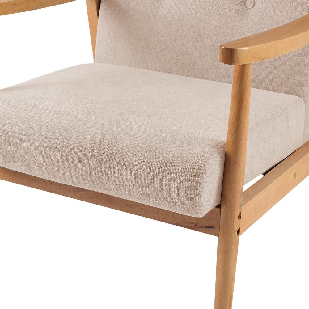 Modern Wood Frame Upholstered Armchair