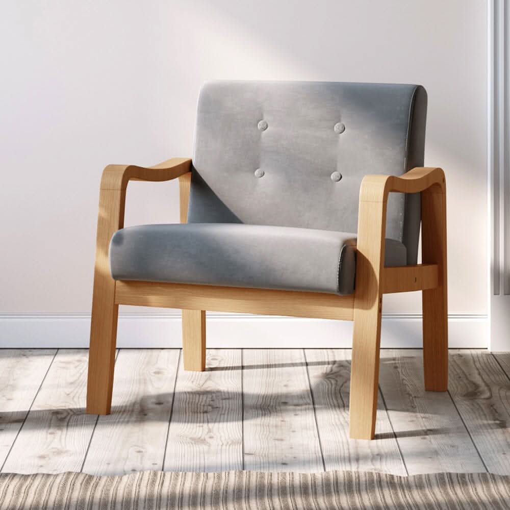 Scandi-Inspired Wooden Arm Accent Chair