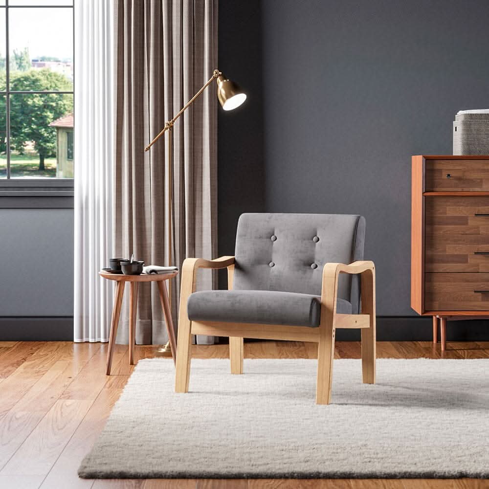 Scandi-Inspired Wooden Arm Accent Chair