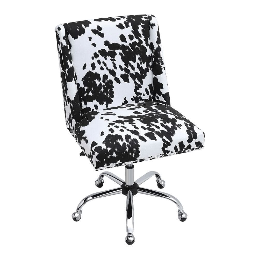 Executive Office Chair in Brown PU and Cowhide Velvet